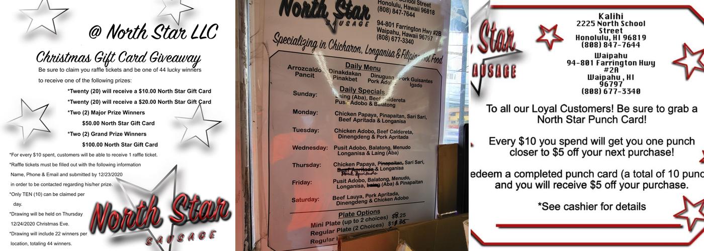 North Star Sausage Menu