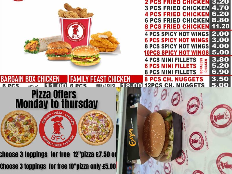 BFC Beddau Fried Chicken Menu