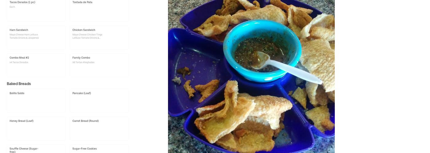 Tapatio Grill & Bakery Menu