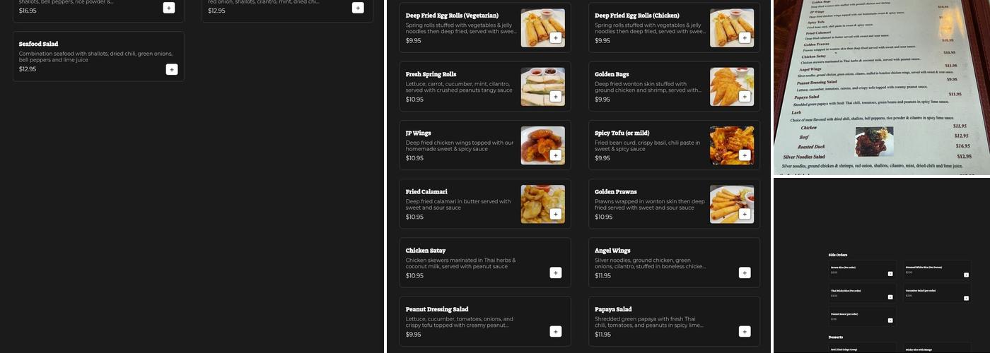 JP Thai Kitchen Menu