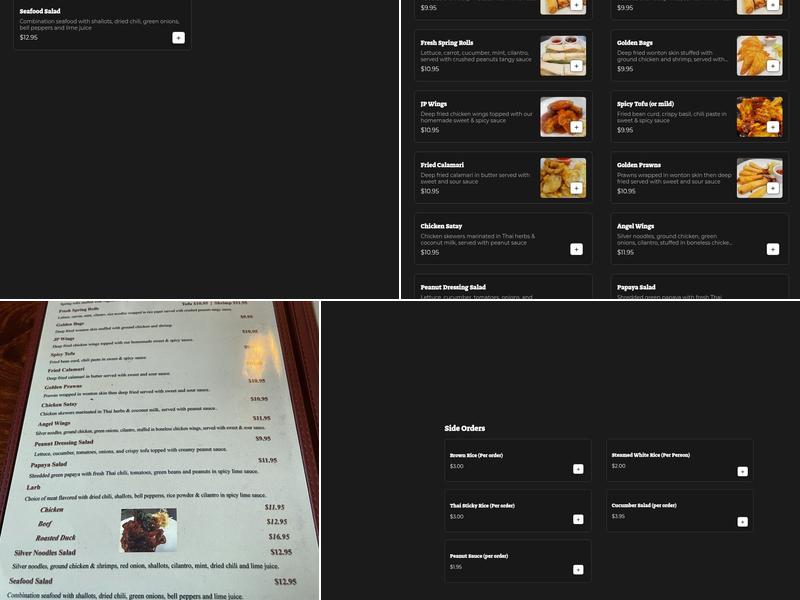 JP Thai Kitchen Menu