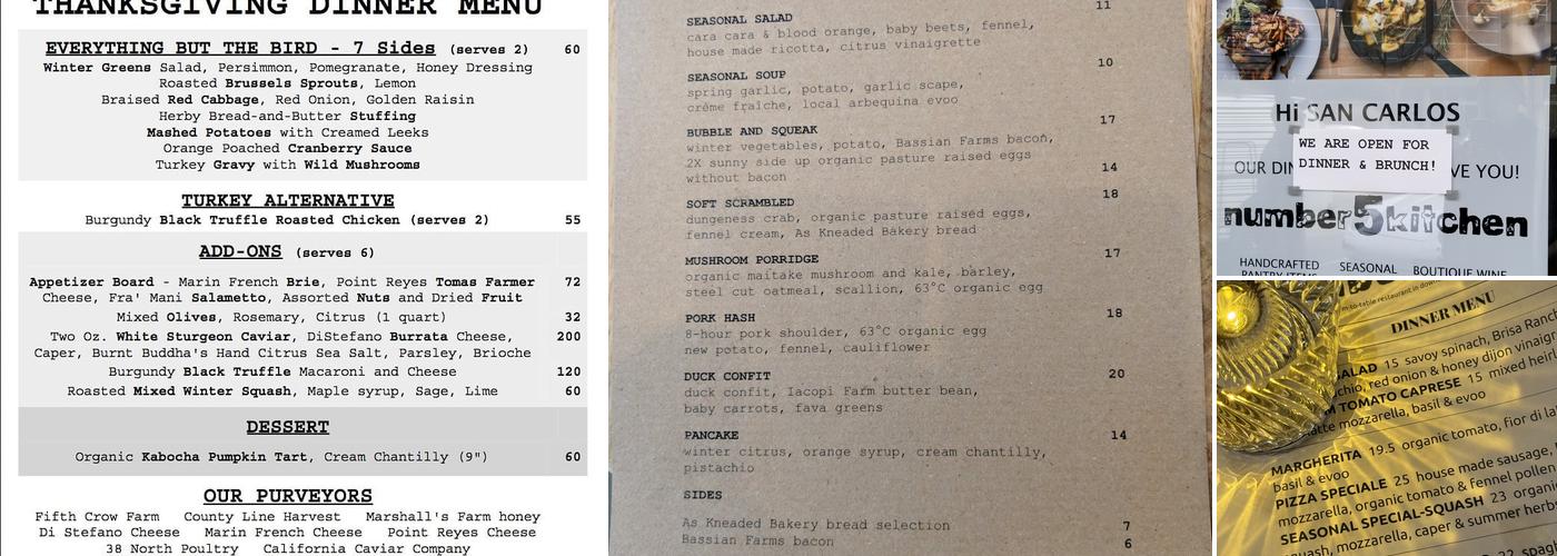 number5kitchen Menu