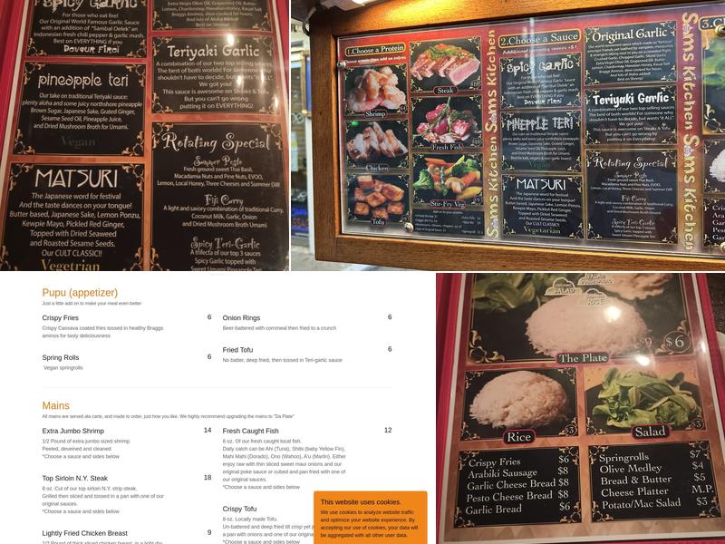Sam's Kitchen Menu