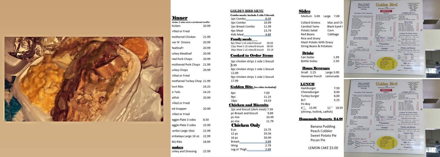 DUTC Grill/Golden Bird Menu