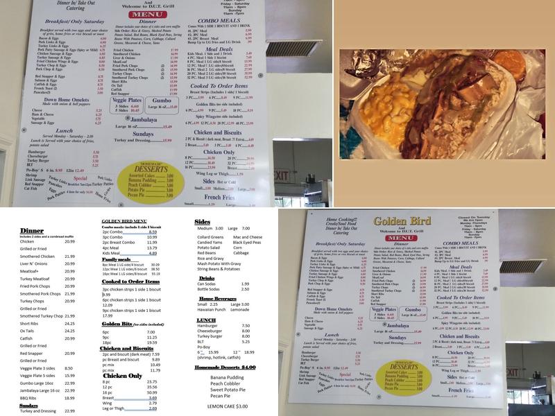 DUTC Grill/Golden Bird Menu