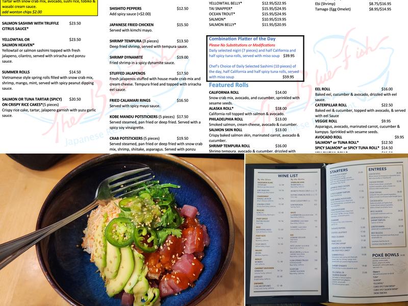 The Blue Fish Breckenridge Menu