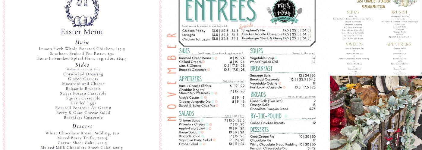 Meals by Misty Menu