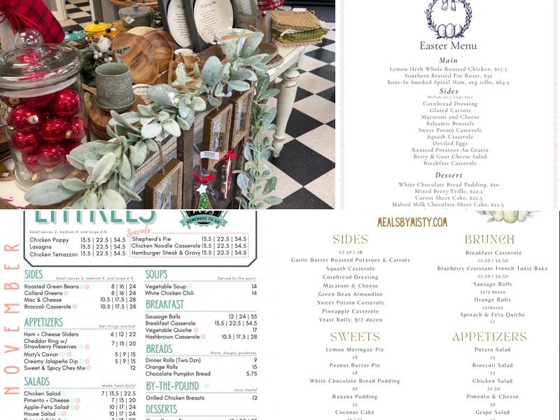 Meals by Misty Menu