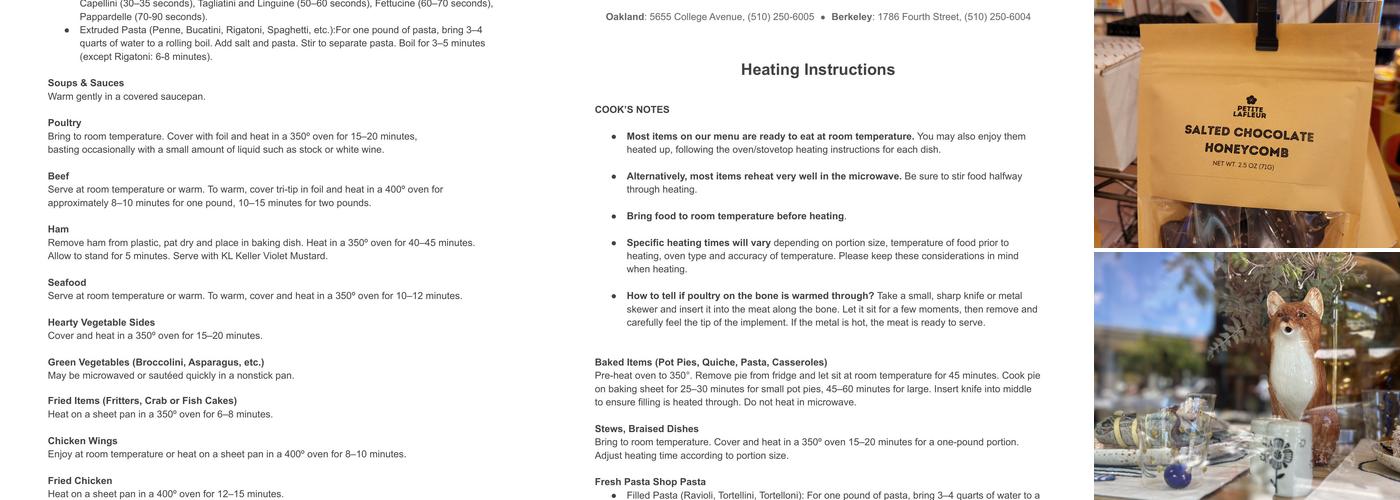 Rockridge Market Hall Menu