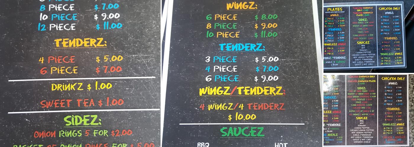 TK WINGZ aka THAKOOP Menu