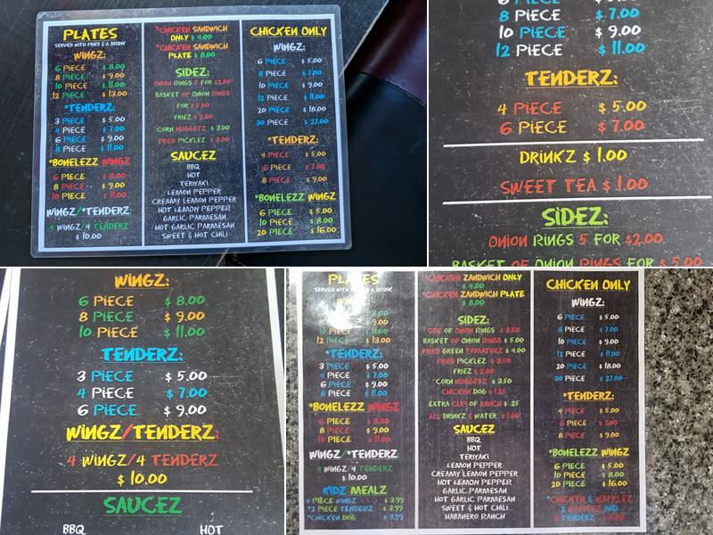TK WINGZ aka THAKOOP Menu