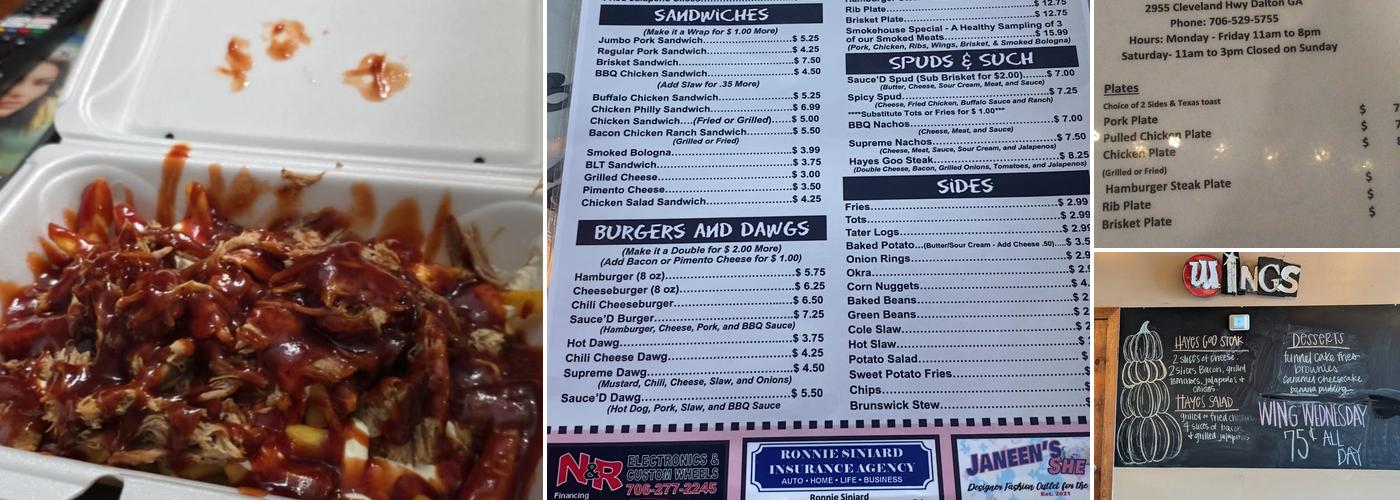 The Sauce'D Pig Menu