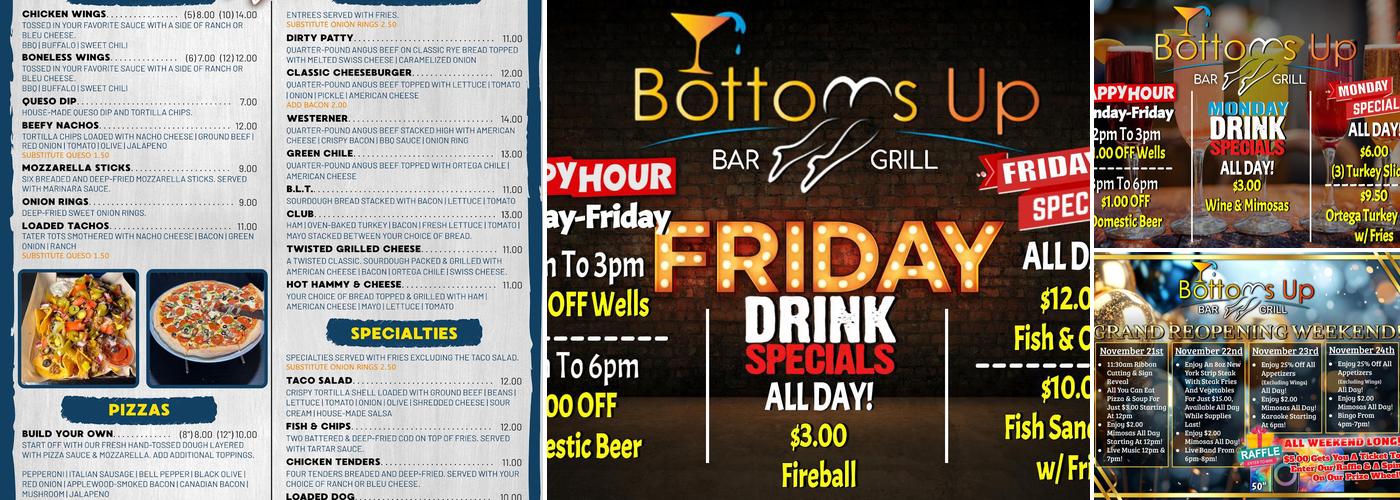 Bottoms Up Bar & Grill Menu