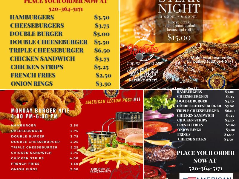 American Legion Menu