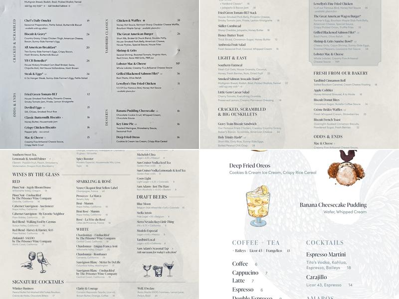 Yardbird Table & Bar Menu