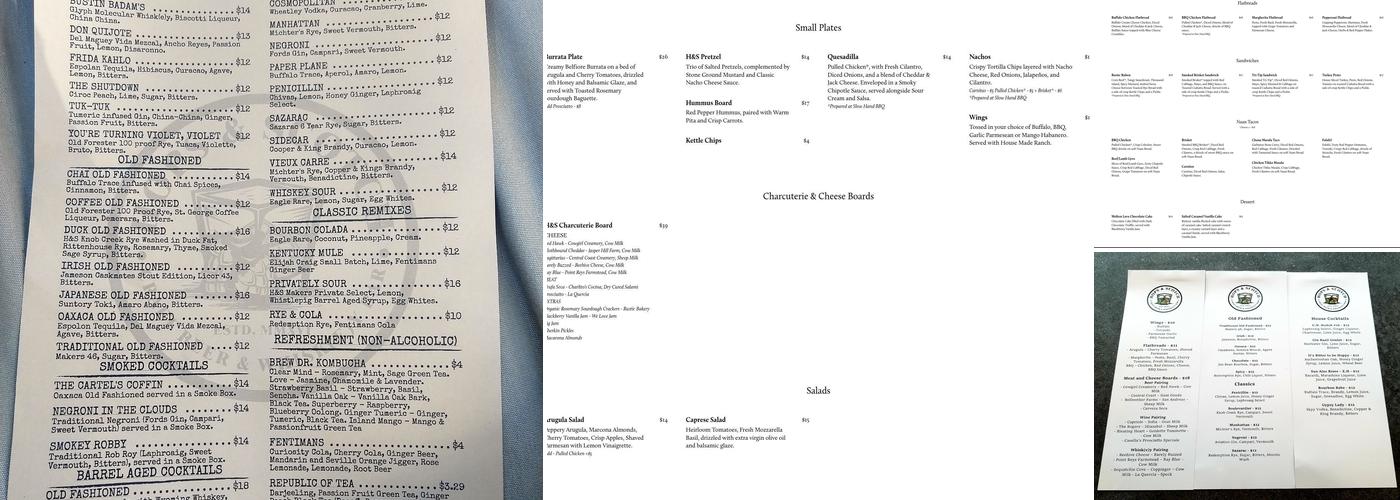 Hops & Scotch Menu