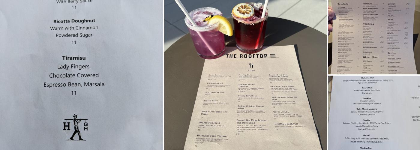 The Rooftop Menu