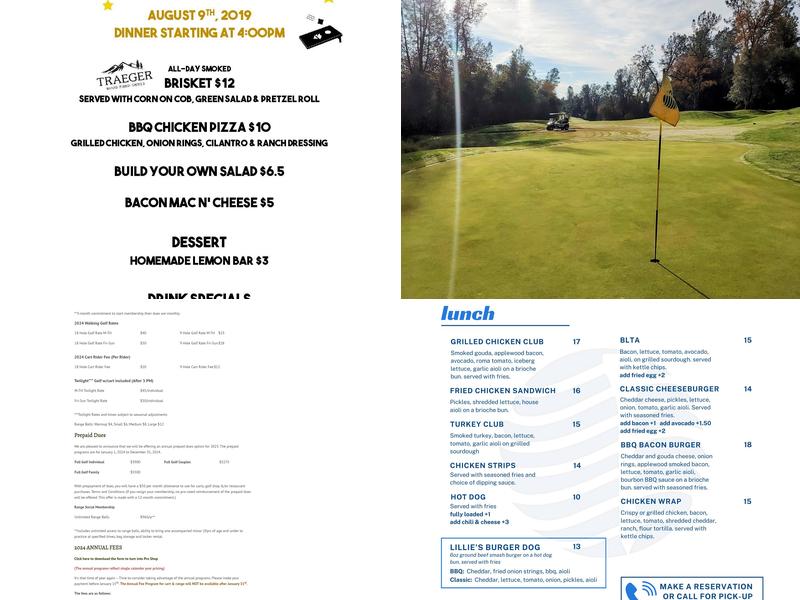 The Golf Club Tierra Oaks Menu