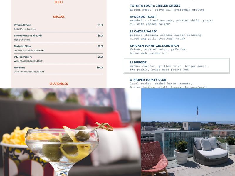 Elevated Rooftop Bar Menu