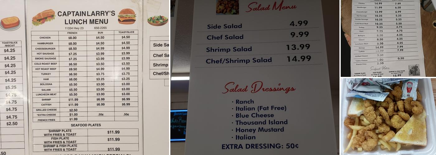 Capt Larry's Seafood Market Menu