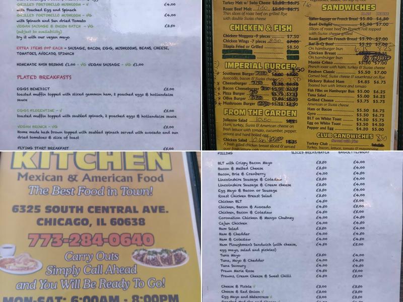 Tony's Kitchen Menu
