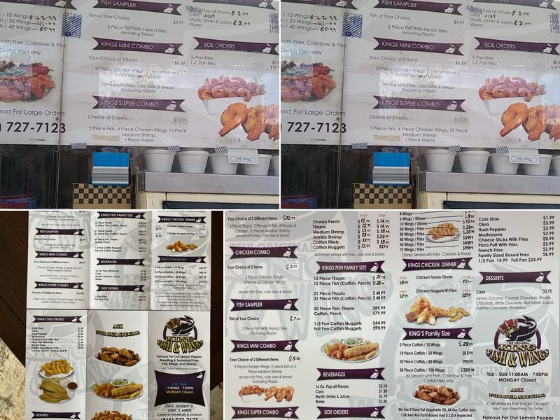 King Fish & Wings Menu