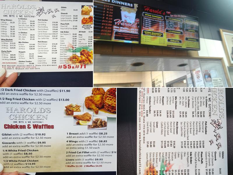 Harold's Chicken #55 Menu