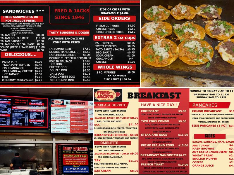 Fred and Jack's Menu