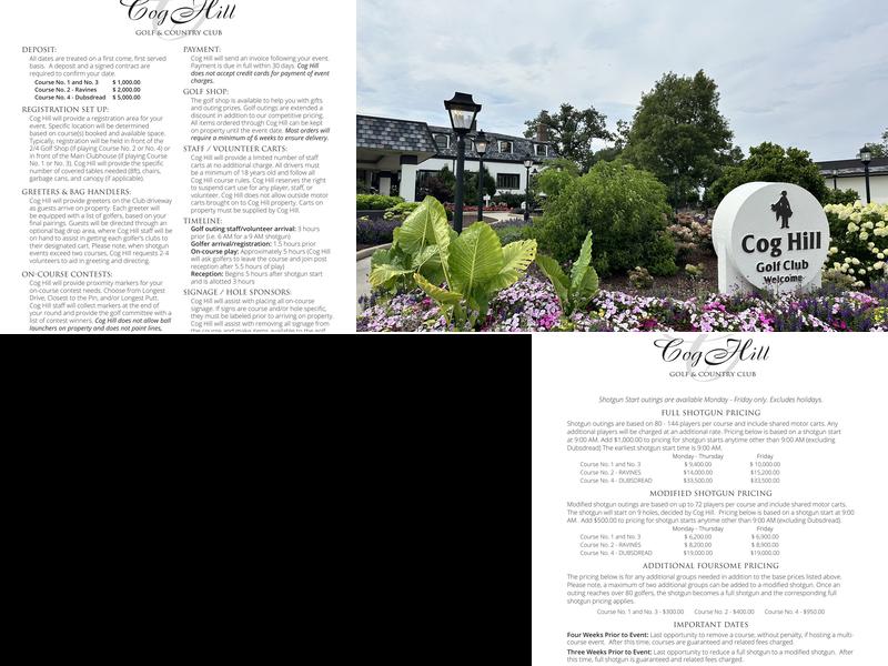 Cog Hill Golf & Country Club Menu