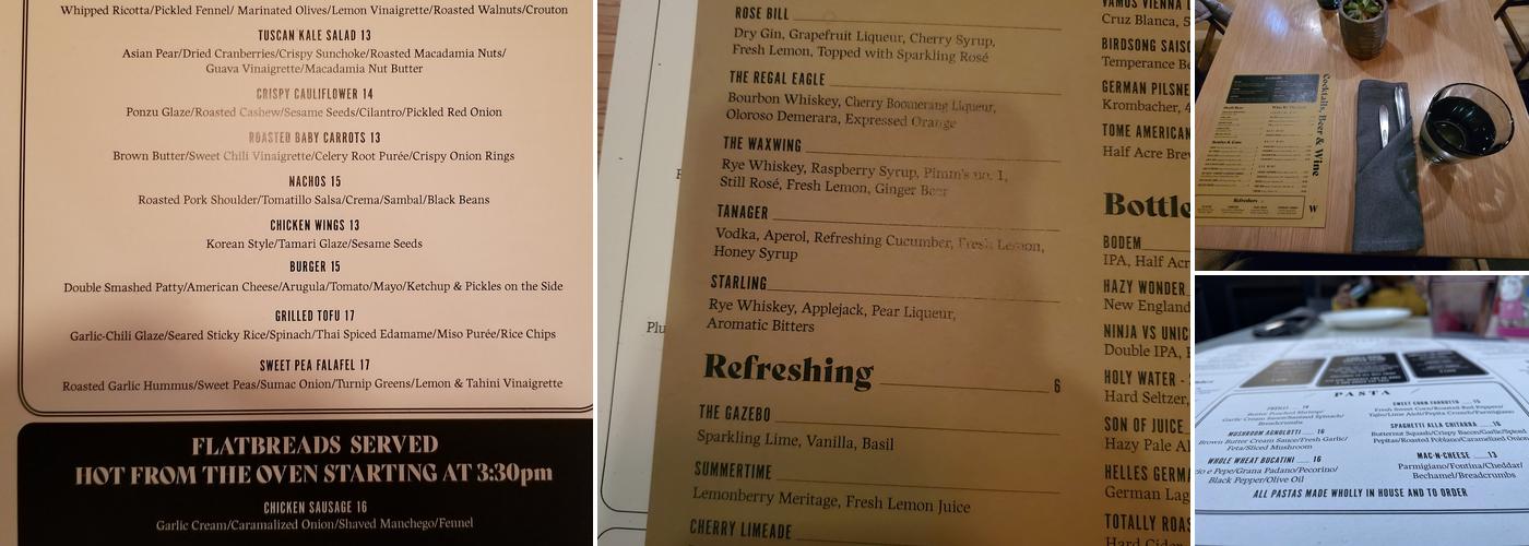 The Warbler Menu