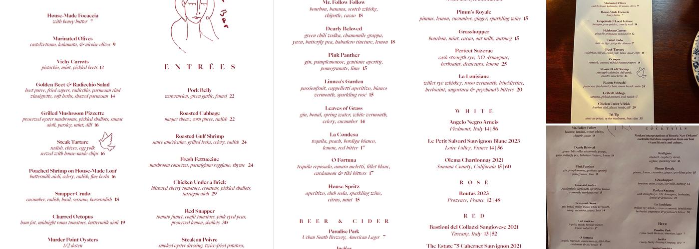 The Elysian Bar Menu