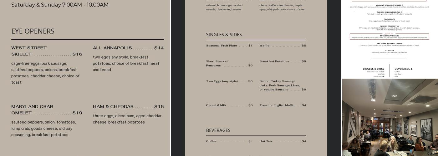 Kitchen on West St. Menu