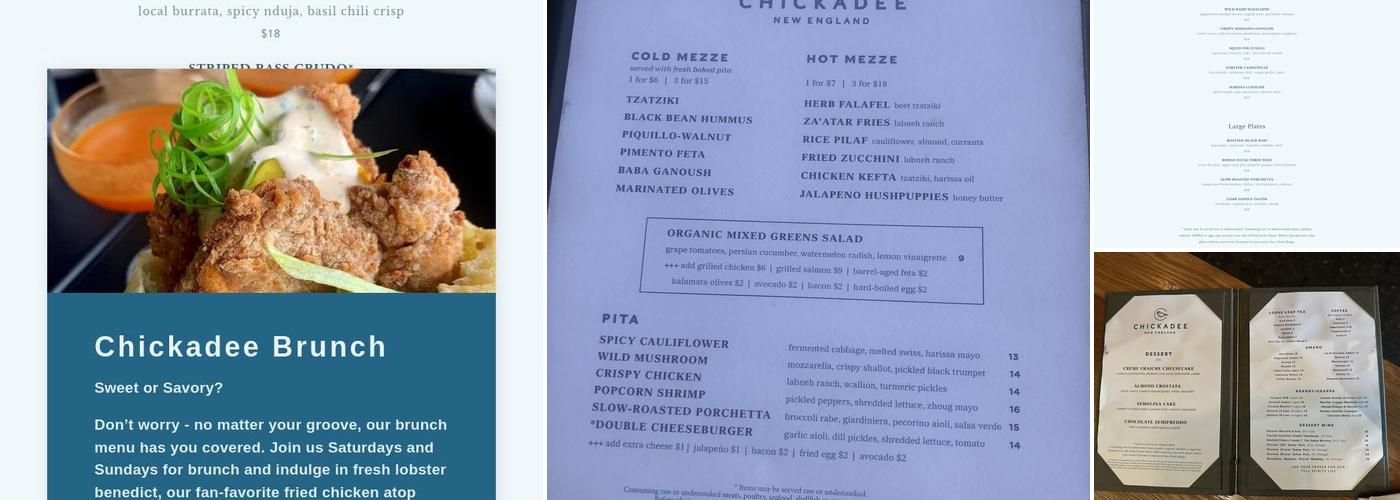 Chickadee Menu
