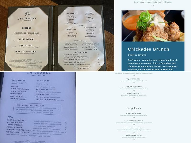 Chickadee Menu
