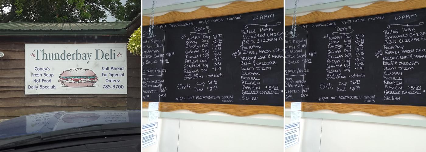 Thunderbay Deli Menu