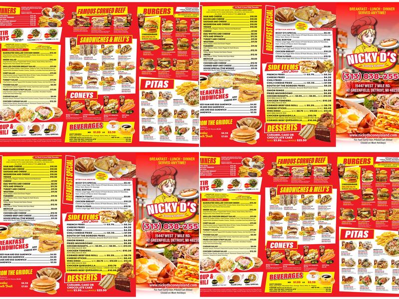 Nicky D's Coney Island Menu
