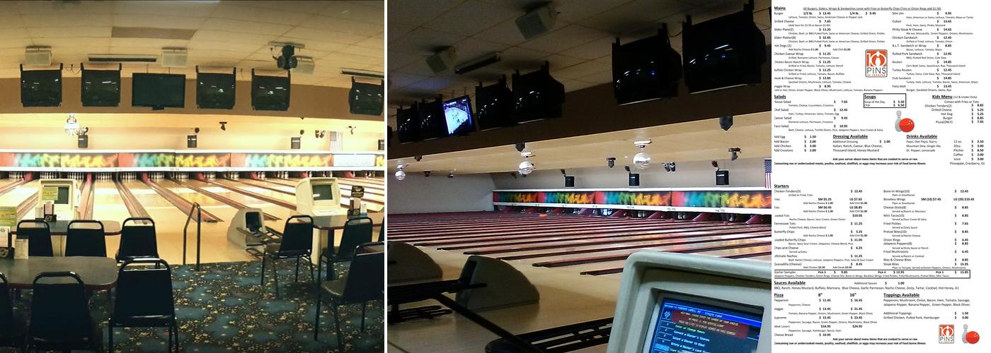 10 Pins of Trenton Menu