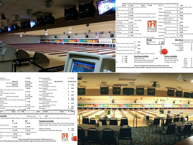 10 Pins of Trenton Menu