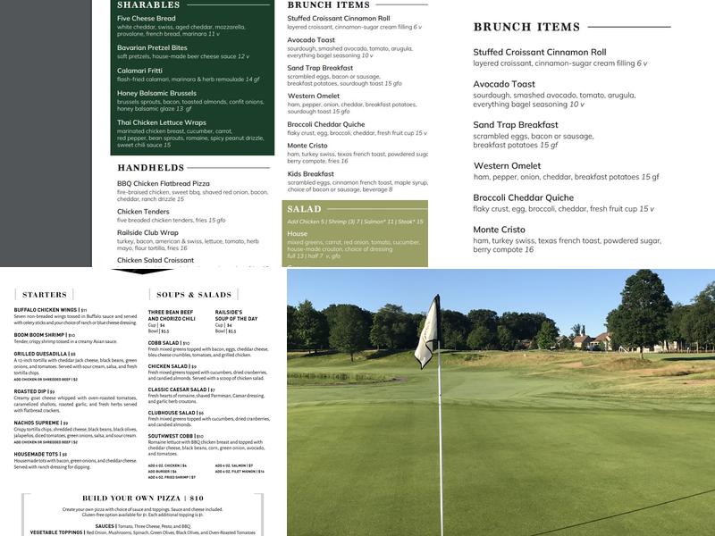 Railside Golf Club Menu