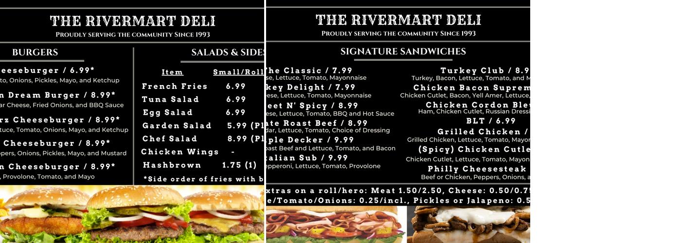 Rivermart Deli Menu