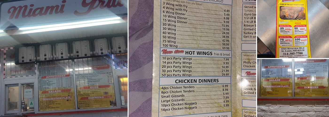 Miami Grill Menu
