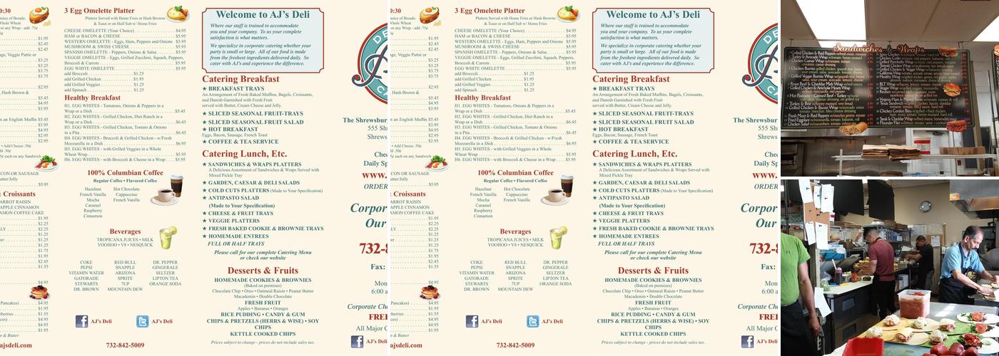 Ajs Deli Menu
