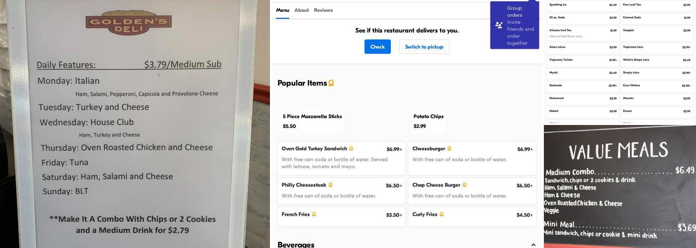 Golden Deli Menu