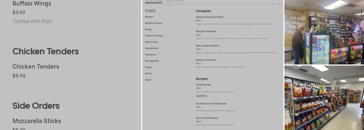 Maisies Qwik Stop Deli Menu