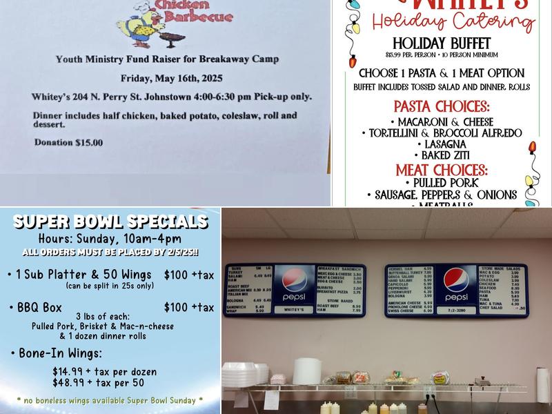 Whitey's Deli Menu