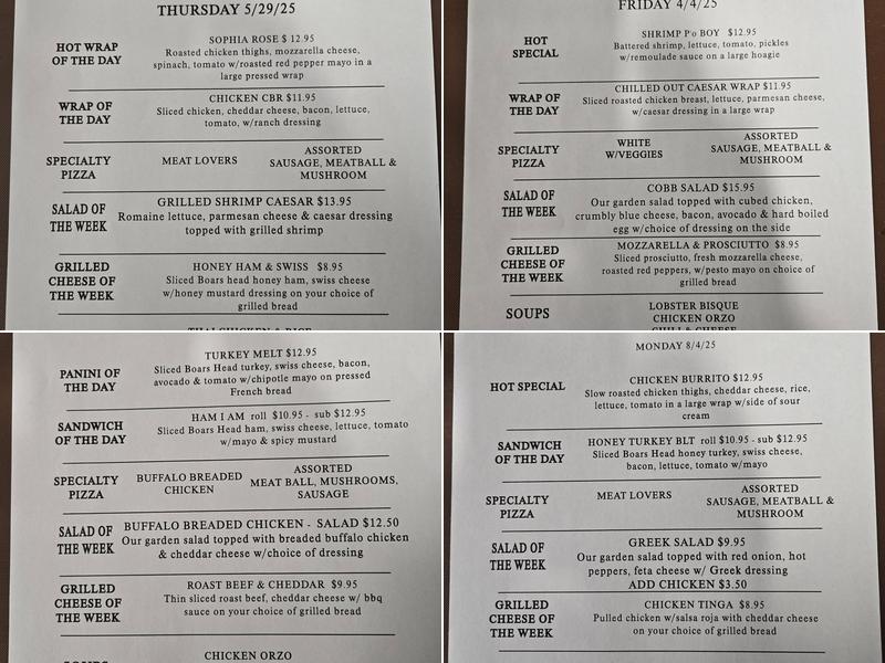 Millbrook Deli Menu