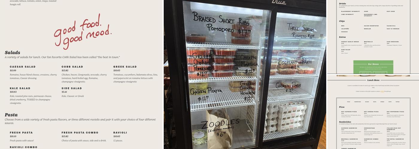 Pasta & Provisions Menu