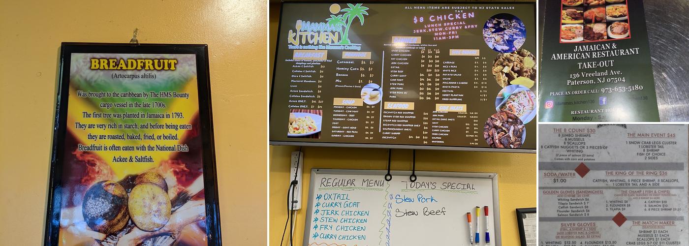 Mammas Kitchen Menu