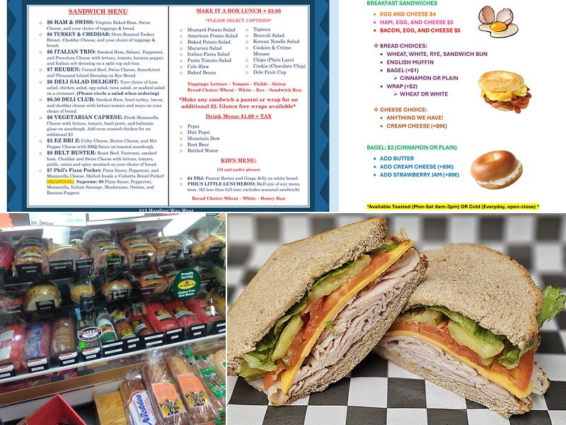 Phil's Deli Menu