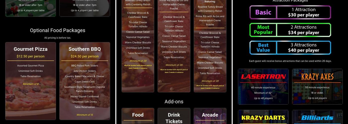 LASERTRON Menu